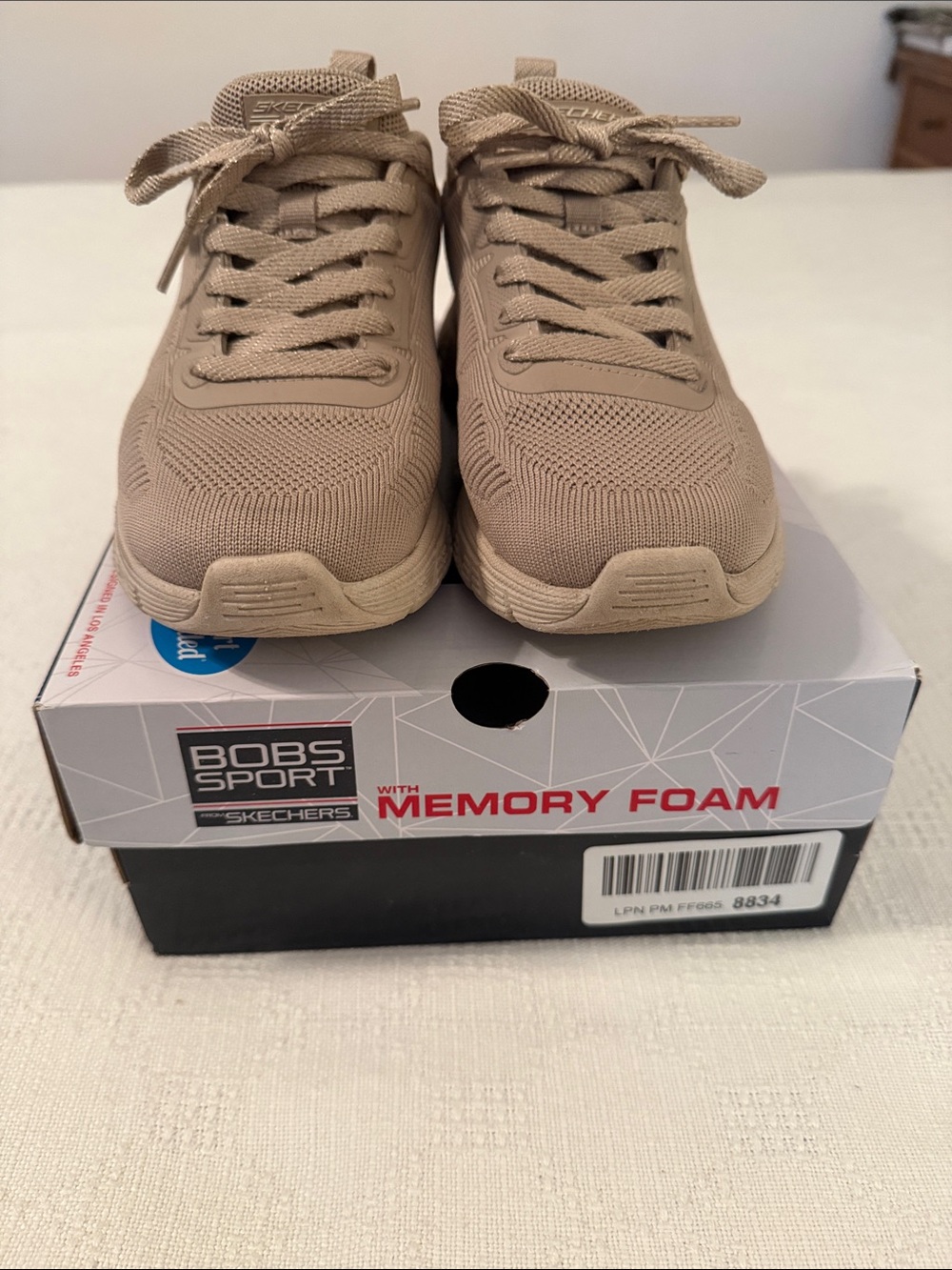 Women’s Beige Memory Foam Sneakers